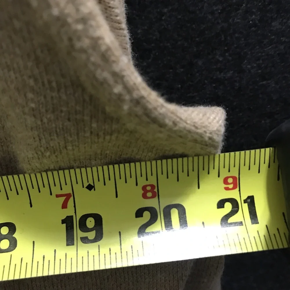J Crew Factory V Neck Cotton Nylon 5% Merino Wool‎ Blend Sweater Men's XL Camel